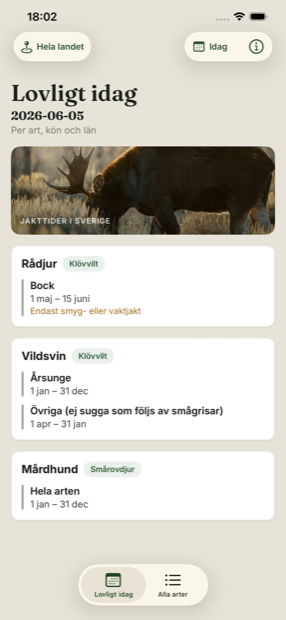 Lovligt idag – startvyn