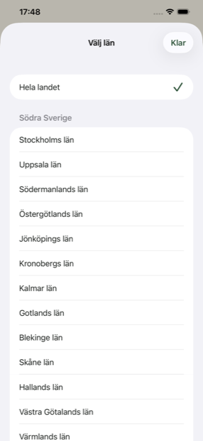 Välj län